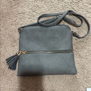 Classic Crossbody Bag in Dark Gray with Tassel